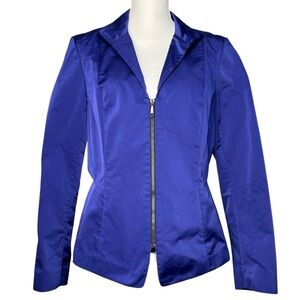 Lafayette 148 New York Blue Double Zip Lightweight Women’s Jacket Size 12